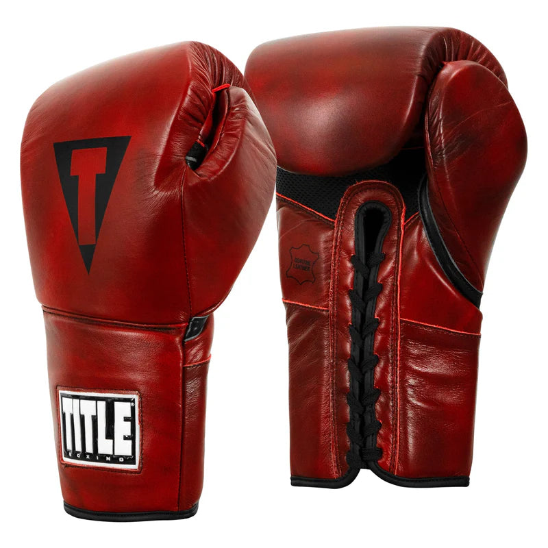 TITLE Guantes de Box Blood Red de Piel